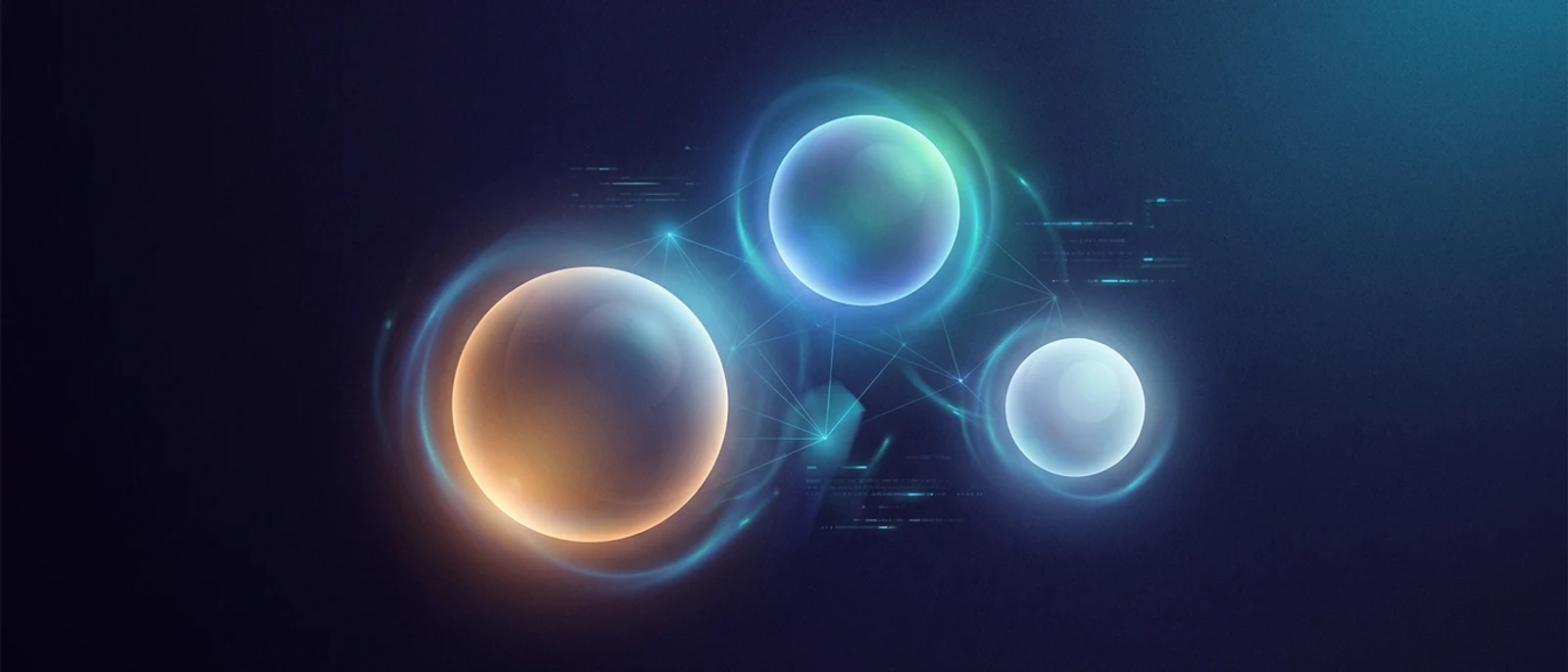 Tre sfere luminose di dimensioni diverse su sfondo scuro, simbolo dei tre modelli GPT-5.6
