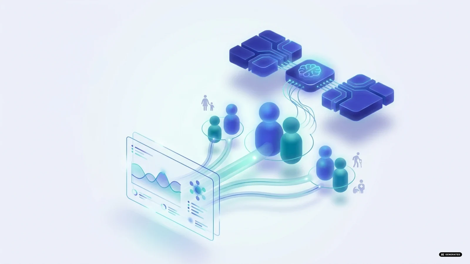 Schermo con grafici di valutazione dipendenti, colori freddi, atmosfera corporativa digitale