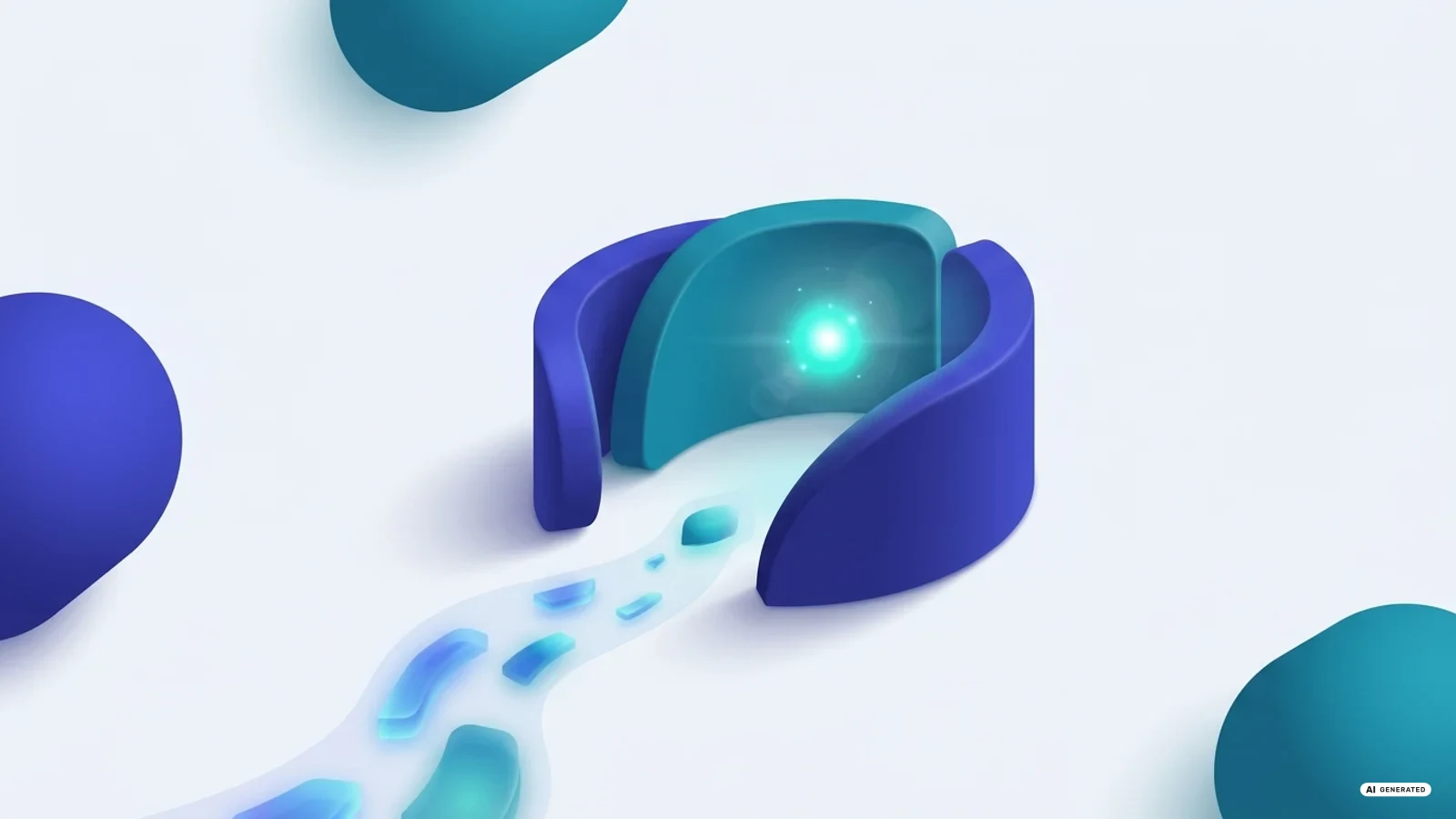 Forme astratte scure con una singola scintilla luminosa che si accende al centro